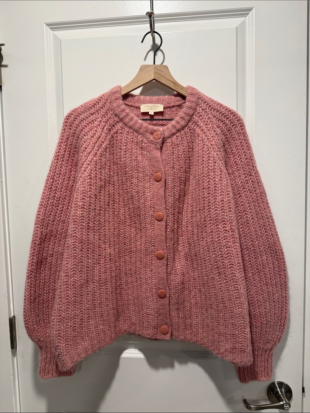 Sezane Emile Cardigan Mottled Pink - Size XL